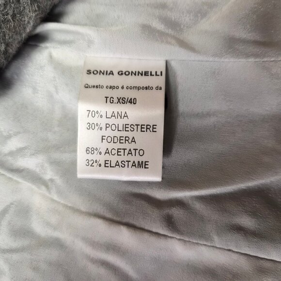 Italian Designer Felted Wool Coat by Sonia Gonnelli XS Dark Academia Avant Garde - Picture 9 of 9